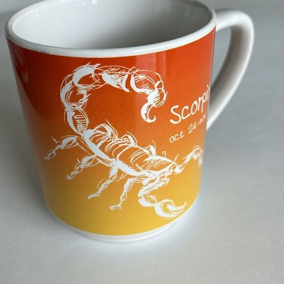 Scorpio Drawn Zodiac Coffee Mug Room Creative Orange Yellow - Picture 9 of 9